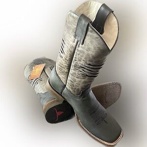 Men's Cowboy Boots, New, Cowhide Black, Square Toe USA: 9 EE Mex: 27 1/2 EE